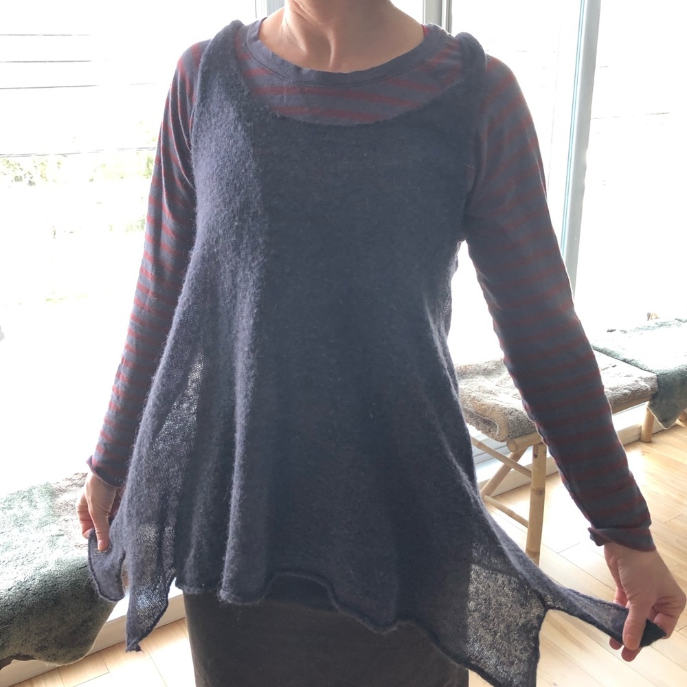 Knit mohair blend easy sweater